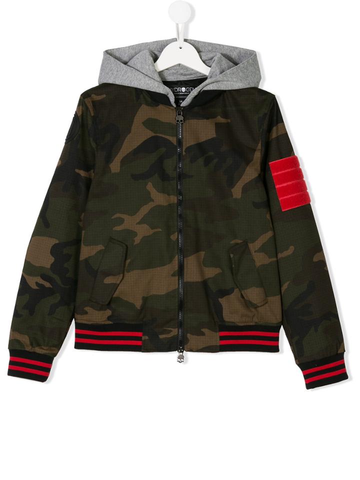 Hydrogen Kids Teen Contrast-trim Camouflage Jacket - Multicolour