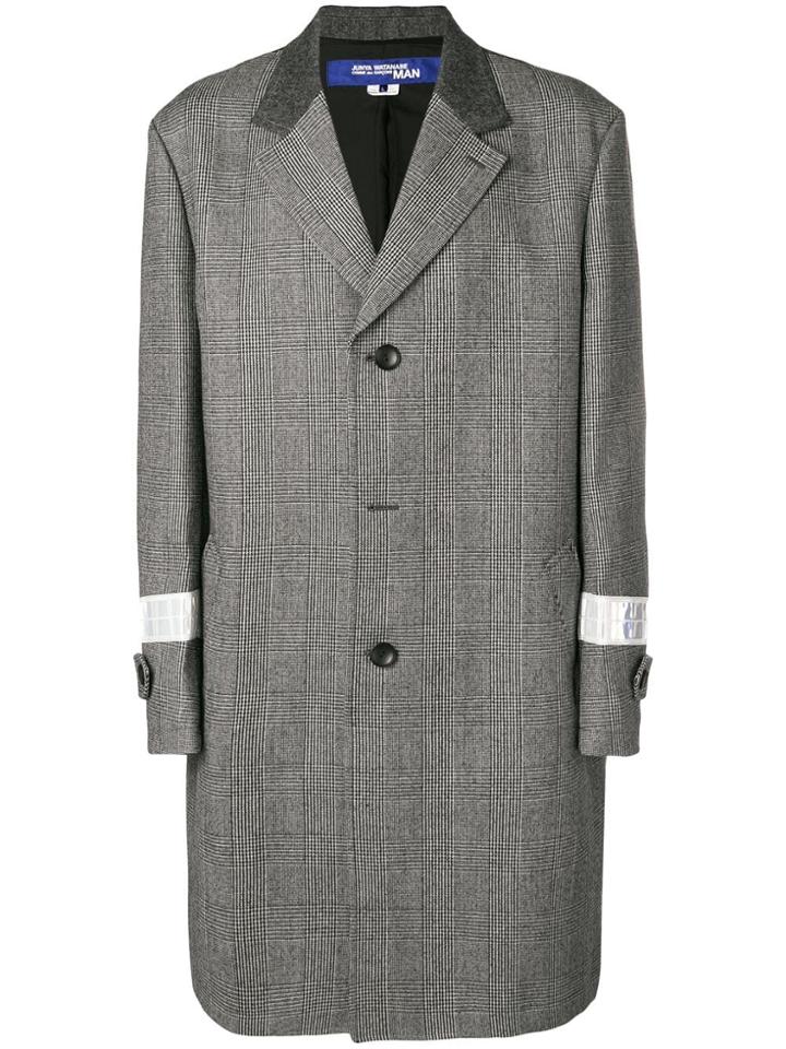 Junya Watanabe Man Single-breasted Check Coat - Grey