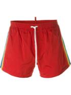 Dsquared2 Beachwear Drawstring Swim Shorts, Men's, Size: 50, Red, Polyester