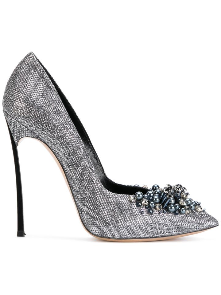 Casadei Embellished Blade Pumps - Metallic