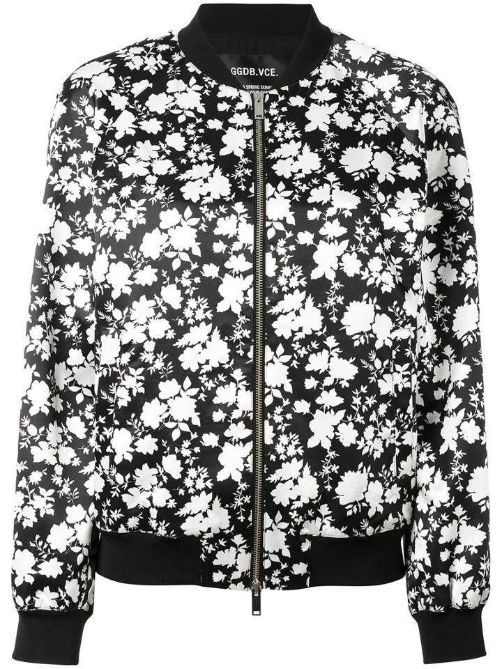 Floral Print Bomber Jacket - Women - Cotton/viscose - M, Black, Cotton/viscose, Golden Goose Deluxe Brand