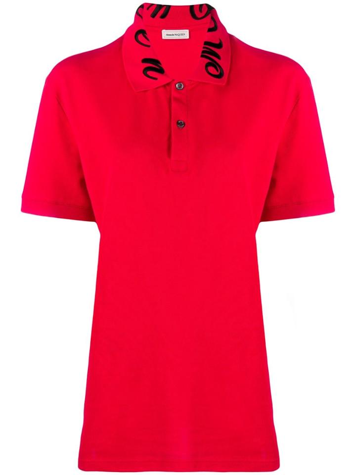 Alexander Mcqueen Logo Embroidered Polo Shirt