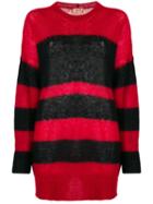 Nº21 Striped Mid-length Sweater - Red