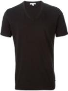 James Perse V-neck T-shirt, Men's, Size: 2, Black, Cotton