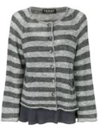 Twin-set Striped Flared Sleeves Cardigan - Grey