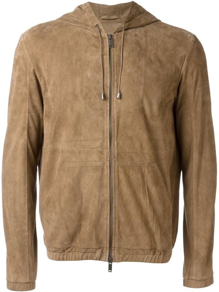 Desa 1972 Hooded Jacket, Men's, Size: 52, Brown, Suede