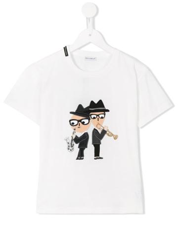 Dolce & Gabbana Kids 'jazz' T-shirt, Boy's, Size: 12 Yrs, White