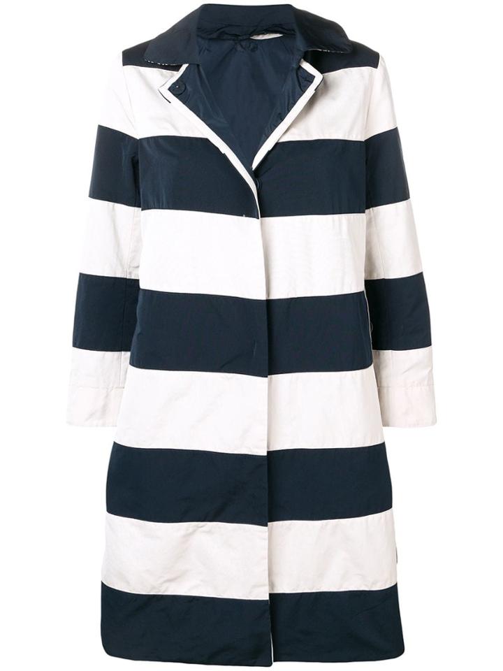 's Max Mara Striped Single-breasted Coat - Blue