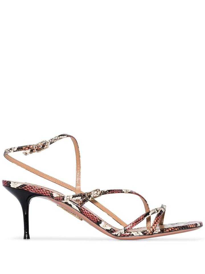 Aquazzura Carolyne 60mm Snakeskin-effect Sandals - Multicolour