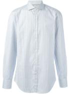Brunello Cucinelli Striped Shirt, Men's, Size: M, Grey, Cotton
