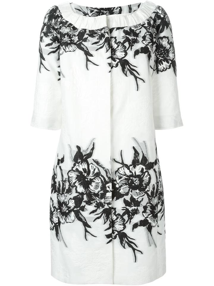 Blumarine Floral Embroidery Mid Coat
