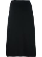 Joseph Knitted Midi Skirt, Women's, Size: Large, Black, Cashmere