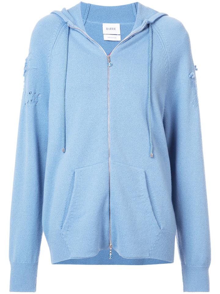 Barrie Cashmere Zip Hoodie - Blue