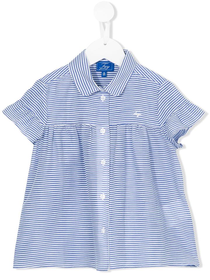 Fay Kids - Striped Shirt - Kids - Silk/cotton/linen/flax - 10 Yrs, White