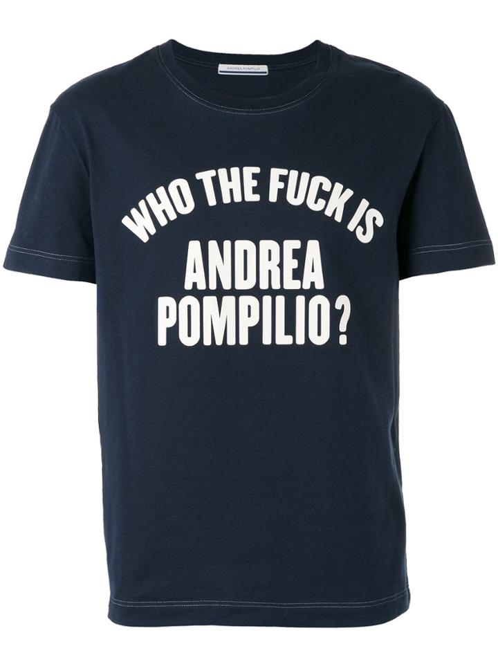 Andrea Pompilio 'who The Fuck' T-shirt - Blue