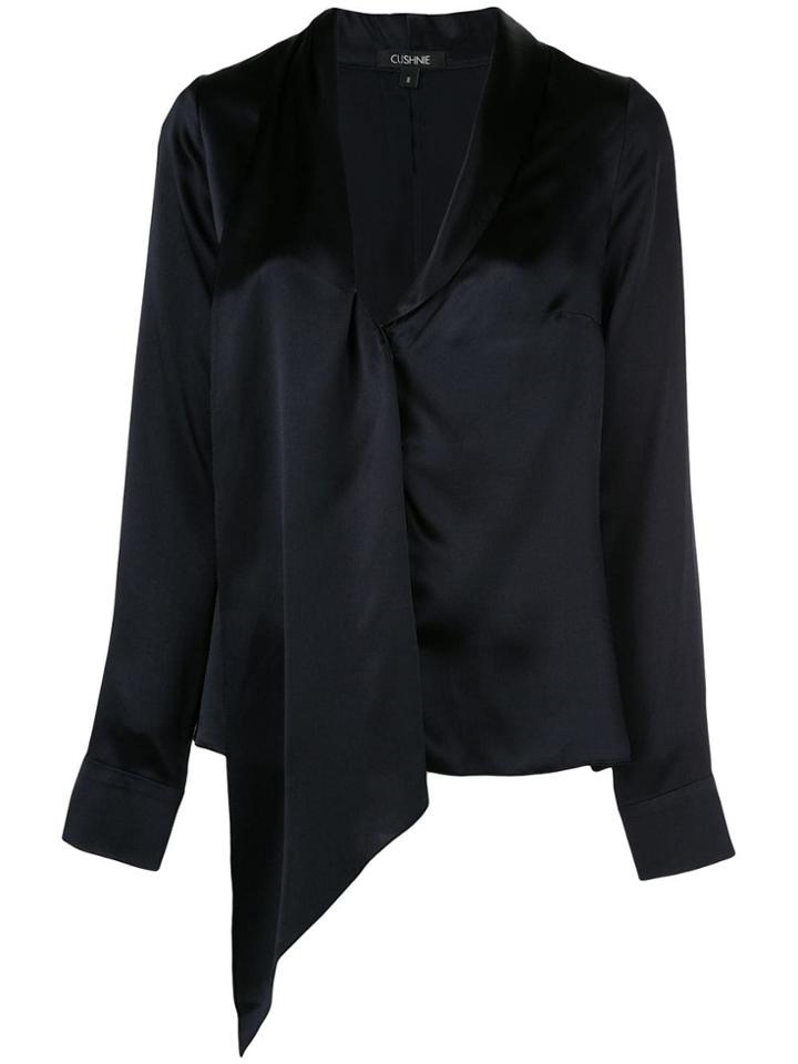 Cushnie Draped V-neck Blouse - Blue