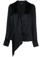 Cushnie Draped V-neck Blouse - Blue