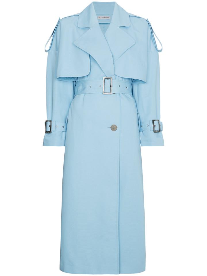 Vika Gazinskaya Blue Midi Trench Coat