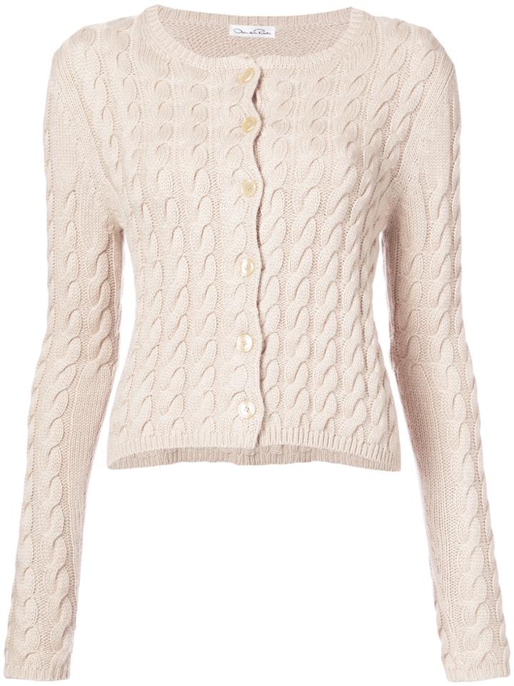 Oscar De La Renta Knitted Cardigan - Nude & Neutrals