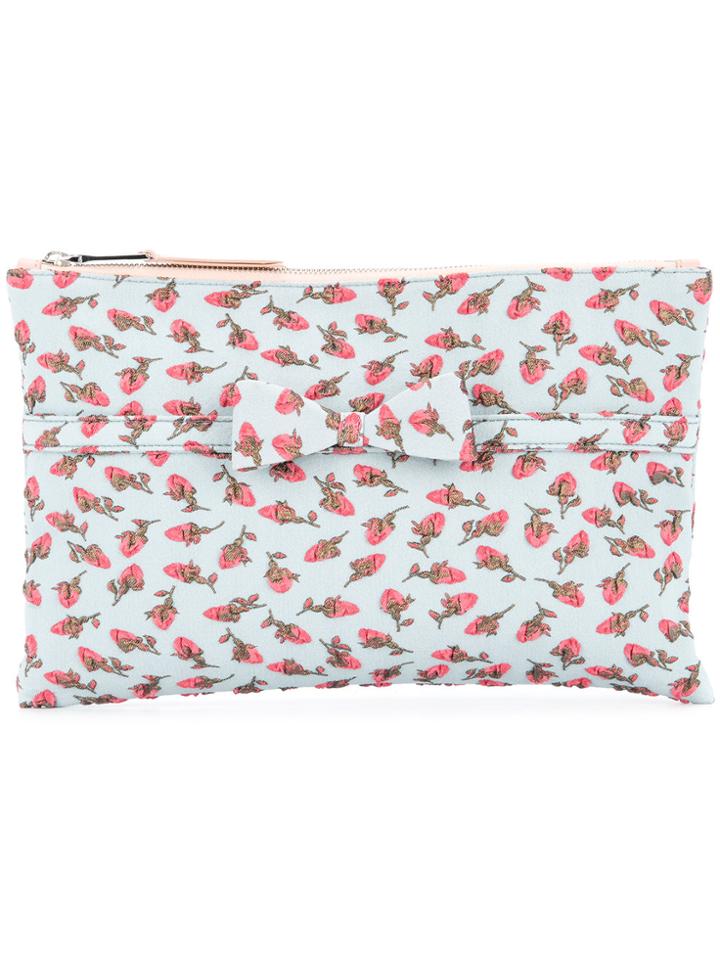Rochas Rose Patterned Clutch - Blue