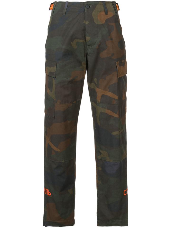 Heron Preston Camouflage Trousers - Green