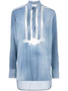 Ermanno Scervino Stripes Detail Shirt, Women's, Size: 44, Blue, Viscose