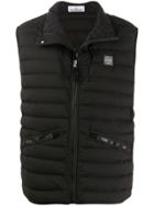 Stone Island Logo Embroidered Padded Gilet - Black