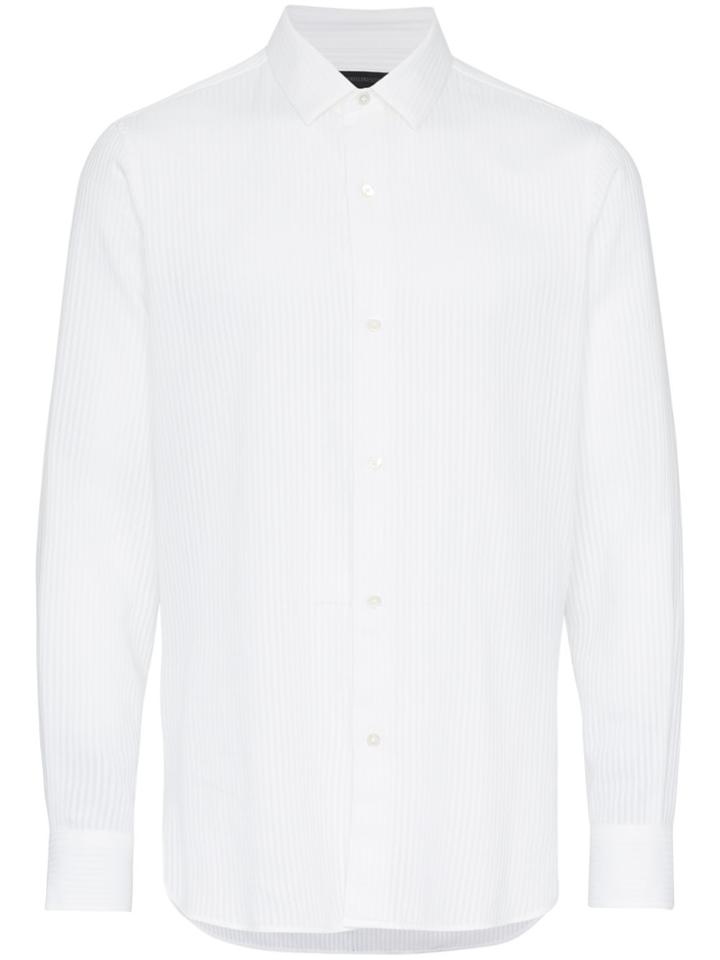 Ann Demeulemeester Tonal Stripe Cotton Shirt - White