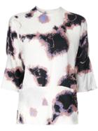 Printed Three-quarter Sleeve Blouse - Women - Cupro - One Size, White, Cupro, Theatre Products