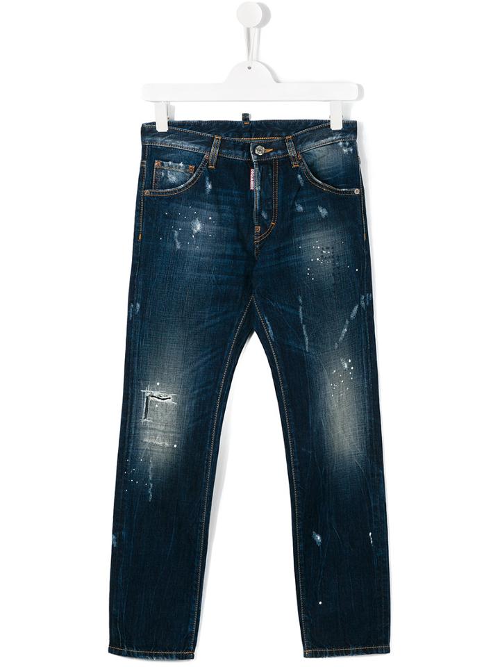 Dsquared2 Kids - Distressed Jeans - Kids - Cotton - 14 Yrs, Boy's, Blue