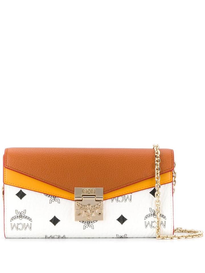 Mcm Patricia Visetos Chain Wallet - White