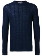 Obvious Basic Slim-fit Knitted Sweater - Blue
