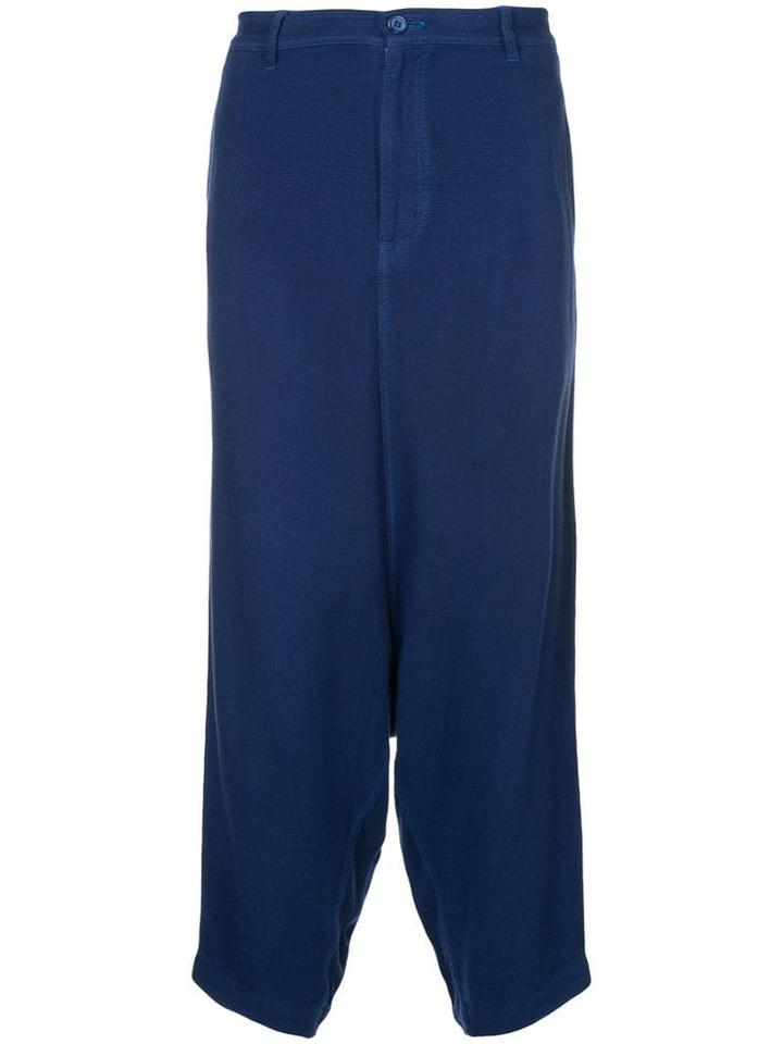 Comme Des Garçons Pre-owned Drop Crotch Trousers - Blue