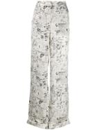 Off-white Printed Crepe Trousers