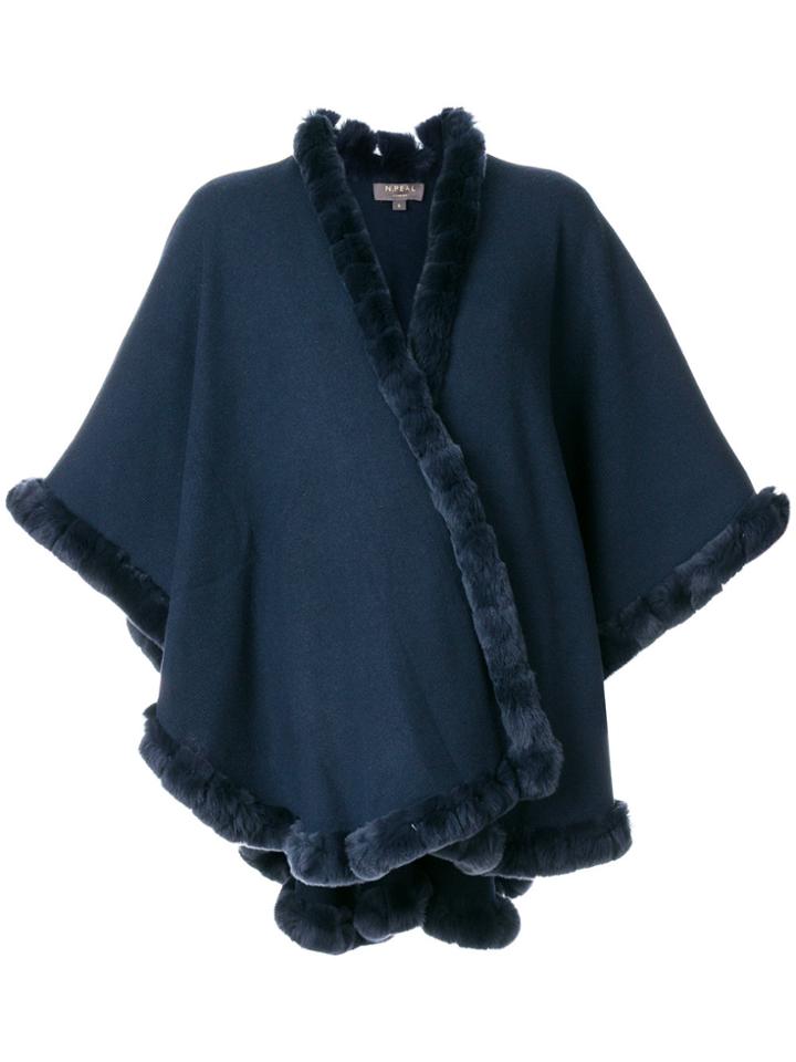 N.peal Trim Detail Cape - Blue