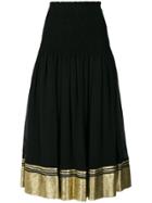 Chloé Flared Contrast Trim Skirt - Black
