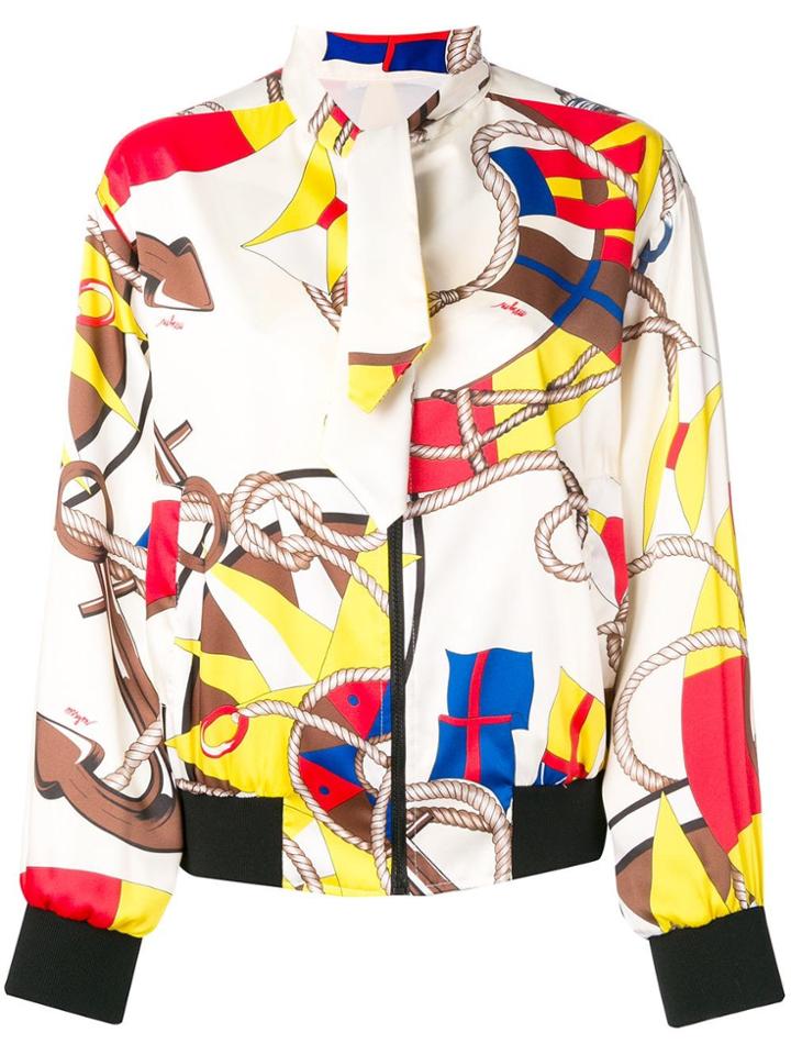 Msgm Printed Bomber Jacket - White