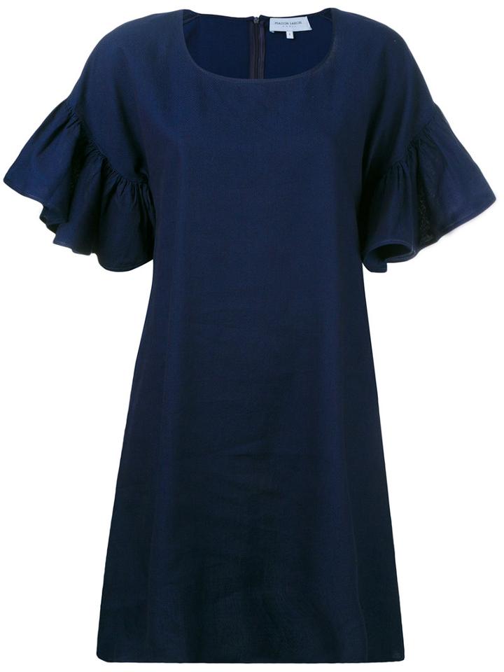 Maison Labiche - Ruffled Sleeve T-shirt Dress - Women - Cotton - M, Blue, Cotton