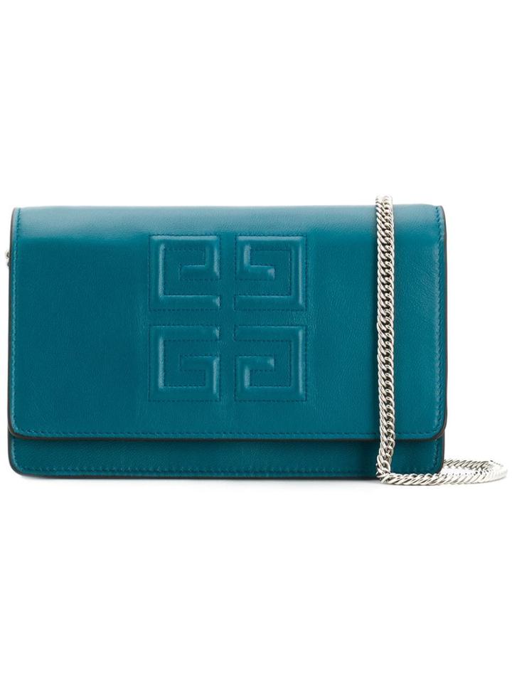 Givenchy Emblem Chain Clutch - Blue