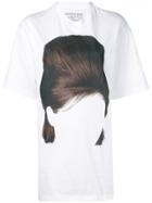 Pushbutton Oversized Hairstyle T-shirt - White