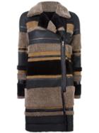 Yves Salomon Panelled Coat, Women's, Size: 42, Black, Lamb Skin/lamb Fur