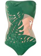 Adriana Degreas Panelled Swimsuit - Green