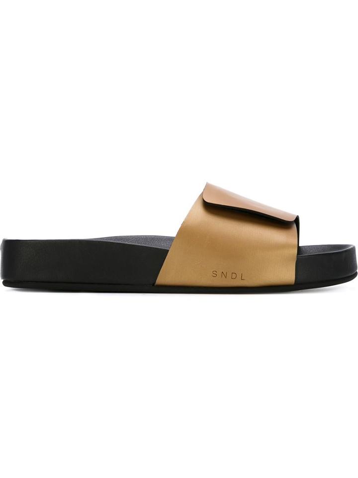Leather Crown Velcro Fastening Sliders
