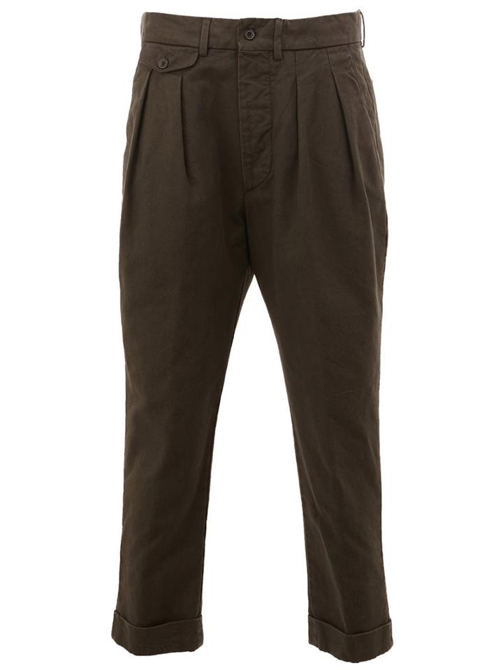 Wooster + Lardini Tapered Cropped Trousers, Men's, Size: 48, Grey, Cotton