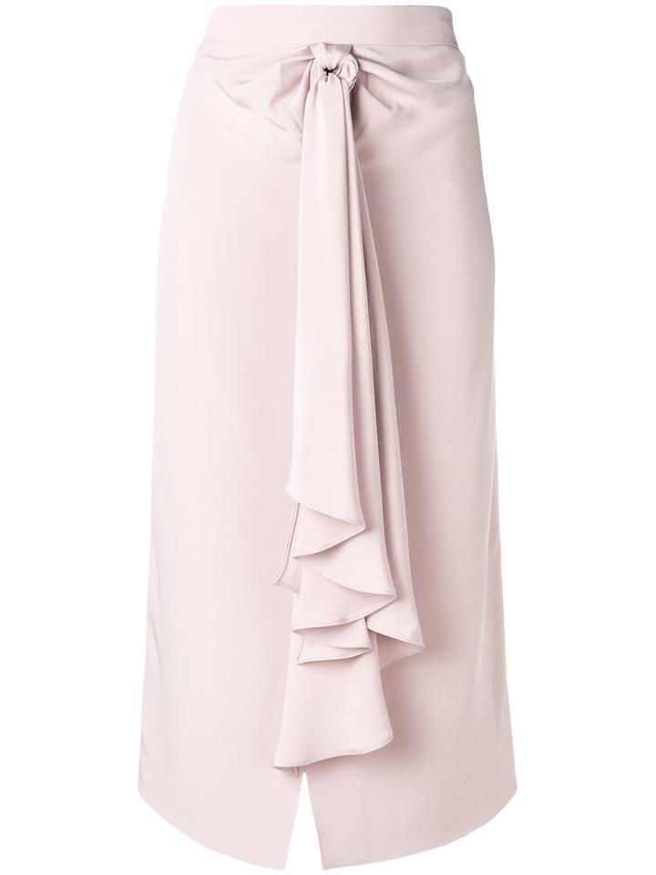 Giorgio Armani Knot Detail Silk Skirt - Neutrals