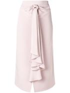Giorgio Armani Knot Detail Silk Skirt - Neutrals