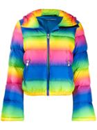 Perfect Moment Rainbow Print Puffer Jacket - Blue