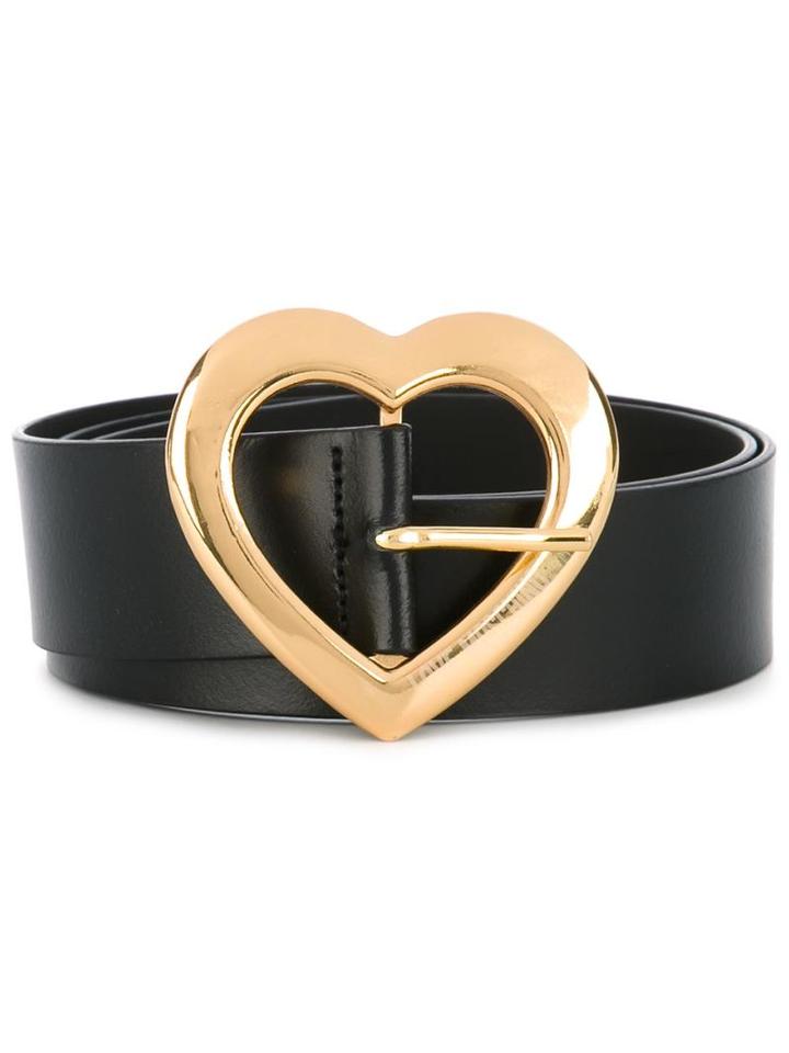 Love Moschino Heart Buckle Belt, Women's, Size: 85, Black, Leather