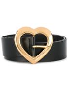 Love Moschino Heart Buckle Belt, Women's, Size: 85, Black, Leather
