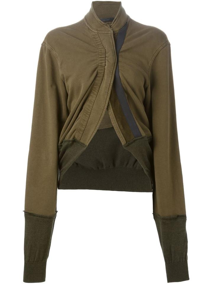 Haider Ackermann Gathered Cropped Jacket, Women's, Size: Medium, Brown, Cotton/spandex/elastane